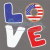 Love American Flag Donut SVG