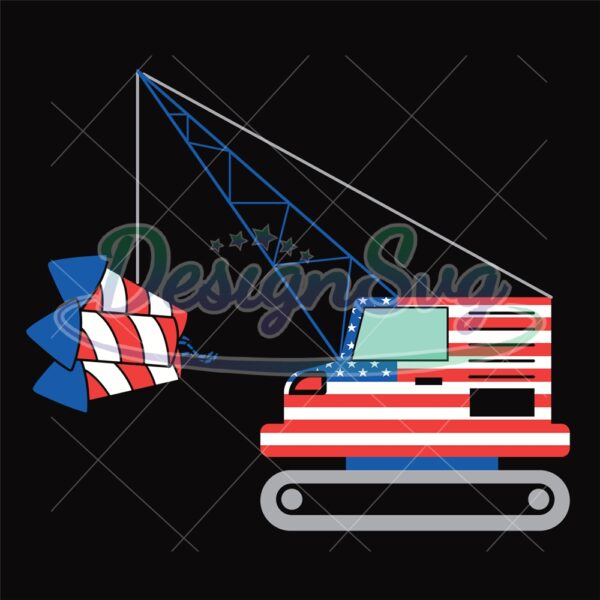 4th Of July Construction Truck SVG