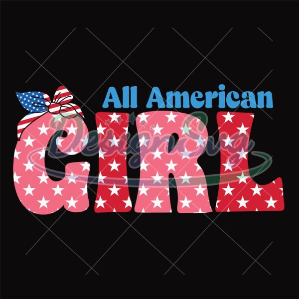 All American Girl 4th Of July Flag SVG
