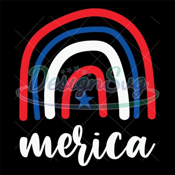 Merica American Flag Rainbow SVG