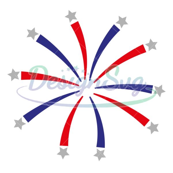 Star Fireworks For 4th Of July Day SVG
