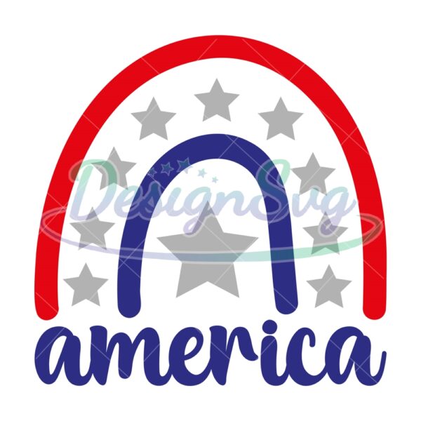America Rainbow 4th Of July Day SVG