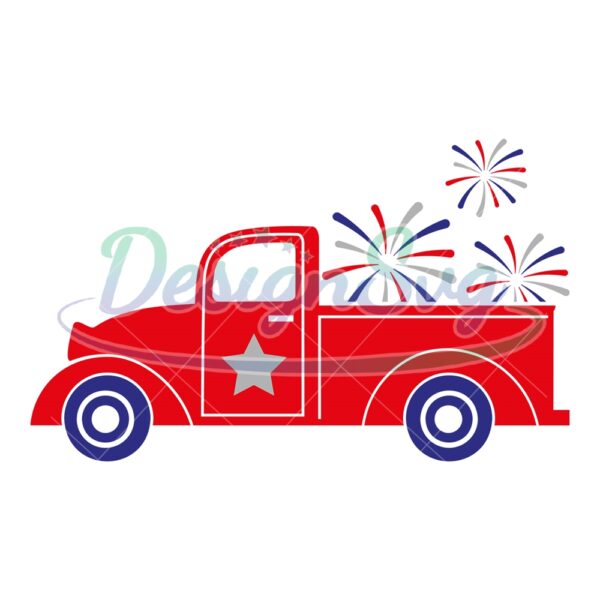 Fireworks Red Truck SVG