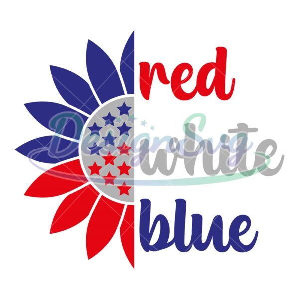red-white-and-blue-patriotic-star-sunflower-svg