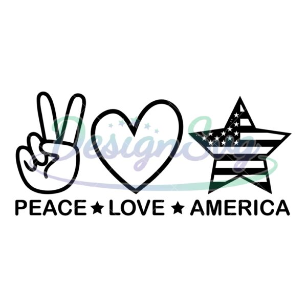 Peace Love America Flag SVG