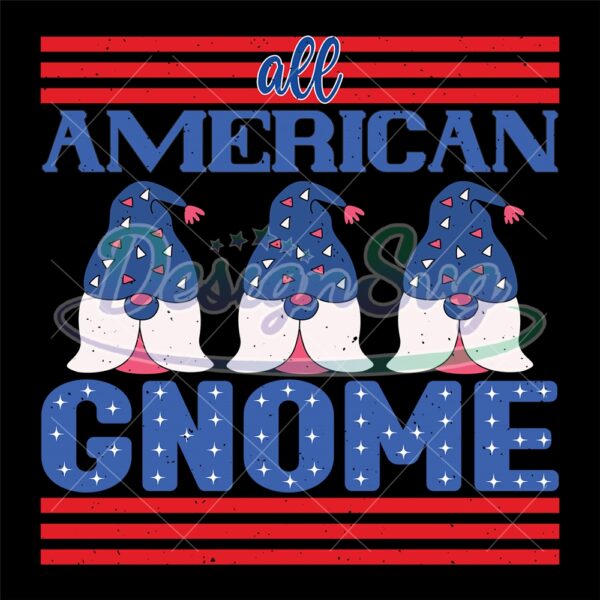 All American Gnome Retro Png
