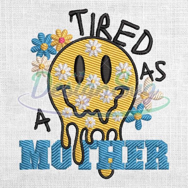 tried-as-a-mother-daisy-smile-icon-embroidery-design