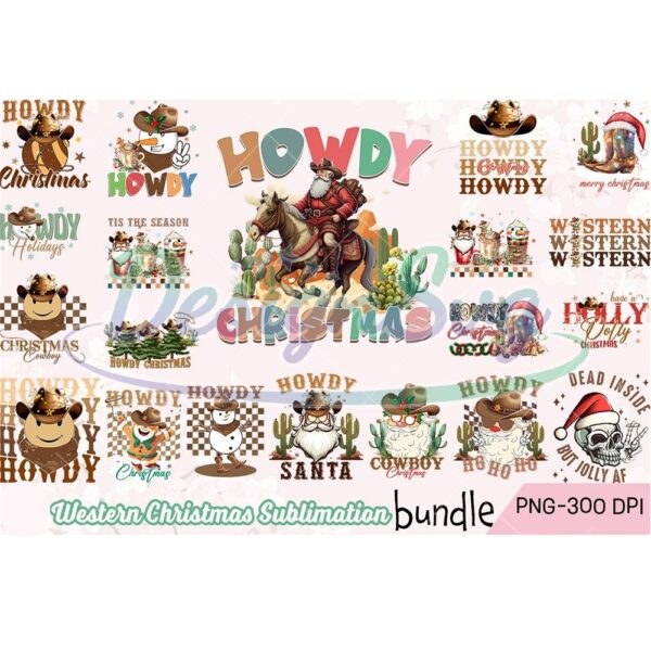 western-christmas-bundle-sublimation-png-howdy-christmas-santa-png-western-cowboy-clipart