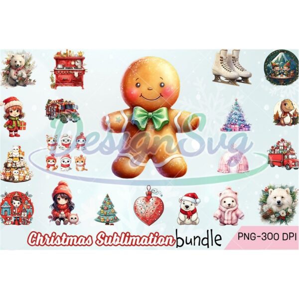 christmas-sublimation-bundle-png-christmas-ginger-breadman-watercolor-png-merry-christmas-png