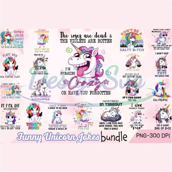 funny-unicorn-jokes-bundle-png-sublimation-funny-unicorn-quotes-png-animal-png