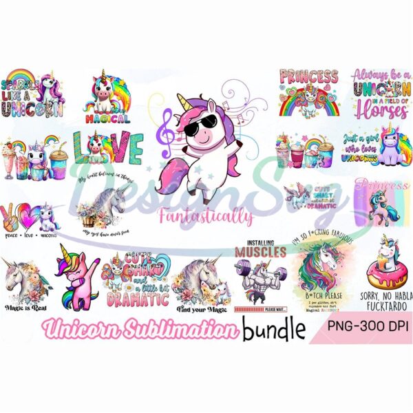unicorn-sublimation-bundle-png-funny-cute-unicorn-quotes-png-fantastically-animal-png