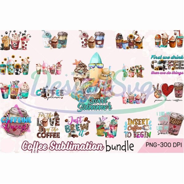 coffee-sublimation-bundle-png-drink-png-sweet-summer-coffee-cup-clipart-png