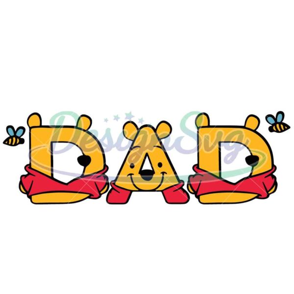 Winnie The Pooh Dad SVG Disney Dad Design
