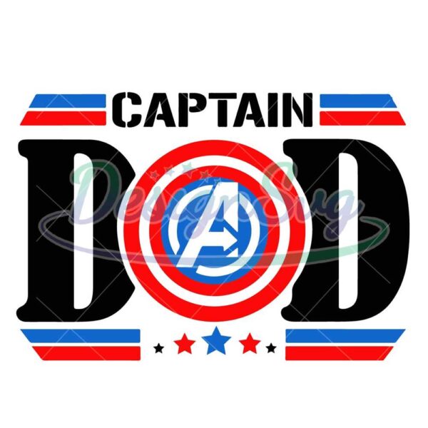 Captain Dad SVG Captain America Shield Design