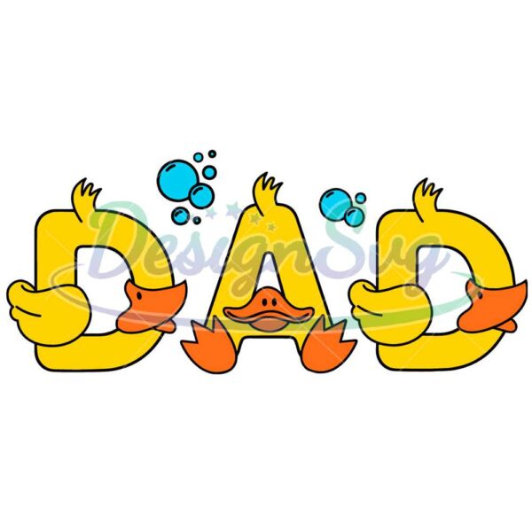 Cute Dad Rubber Duck SVG