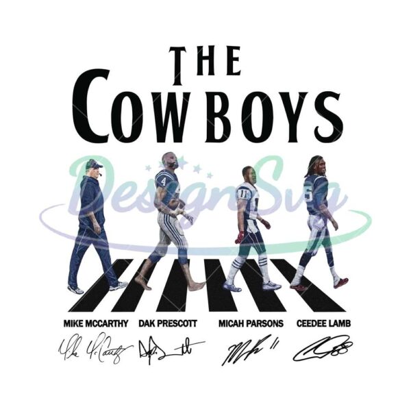 cowboys-walking-abbey-road-signatures-png-mike-mccarthy-dak-prescott-micah-parsons-nfl-svg-super-bowl-svg-nfl-team