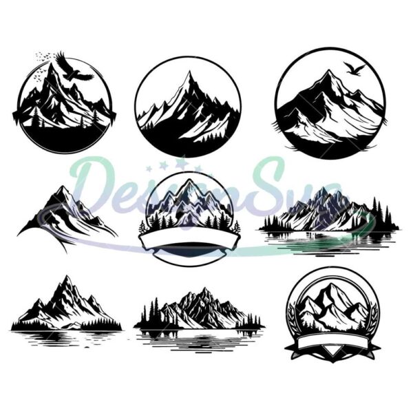 mountain-svg-bundle-mountain-clipart-mountain-svg-cut-files-for-cricut-mountain-silhouette-svg