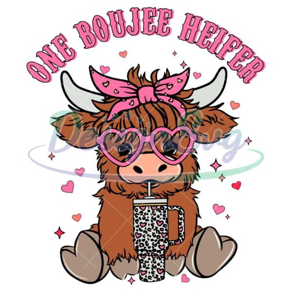 cute-one-boujee-heifer-svg-pink-highland-cow-file
