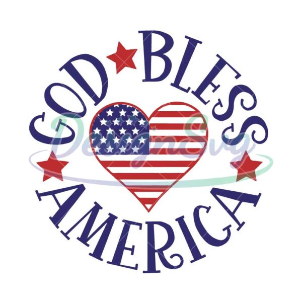 God Bless America 4th of July SVG