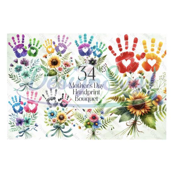 mother-day-handprint-bouquet-bundle-clipart-happy-mother-day-watercolor-png