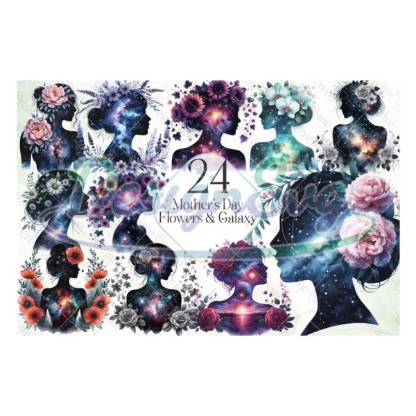 mother-day-flower-and-galaxy-sublimation-bundle-mother-day-watercolor-clipart