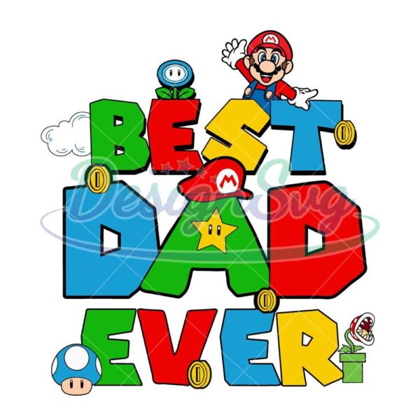Best Dad Ever Super Mario SVG