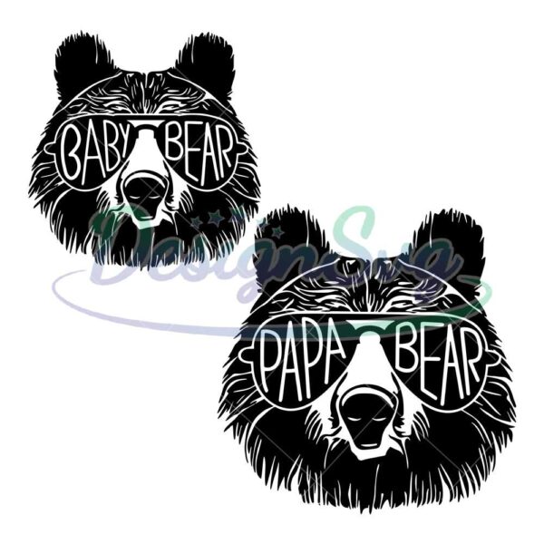 Papa Bear And Baby Bear SVG