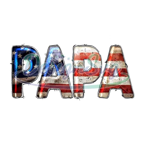 American Flag Papa Png Sublimation Design