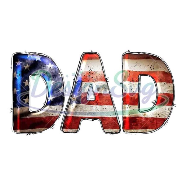 American Flag Dad Png Sublimation Design