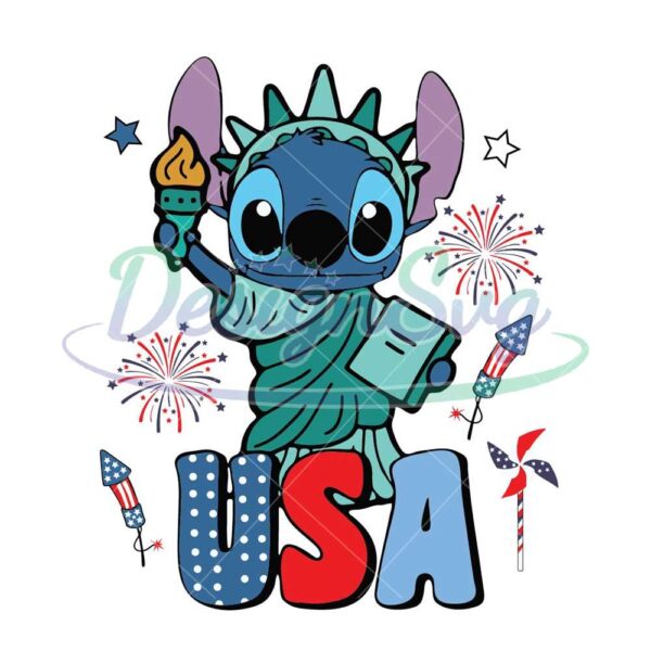 Stitch USA 4th Of July SVG