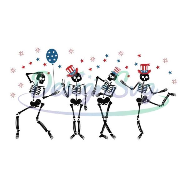 Skeleton Dancing 4th Of July SVG