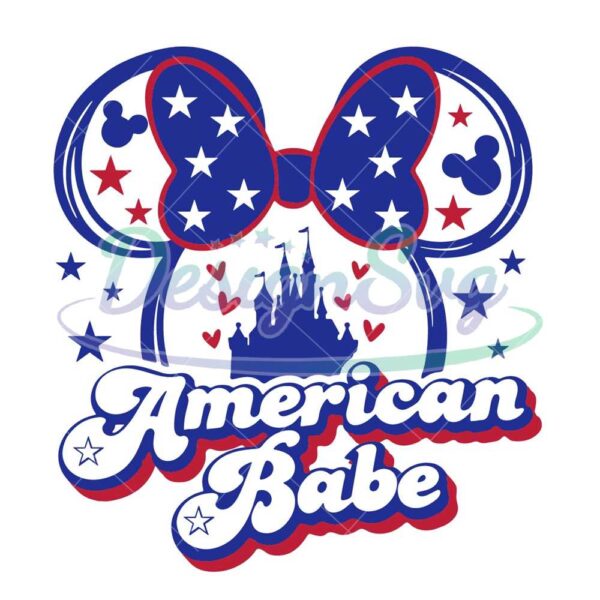 American Babe Minnie Mouse Castle SVG