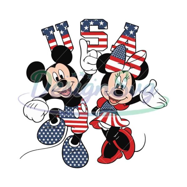 Fourth Of July Mickey And Minnie Svg
