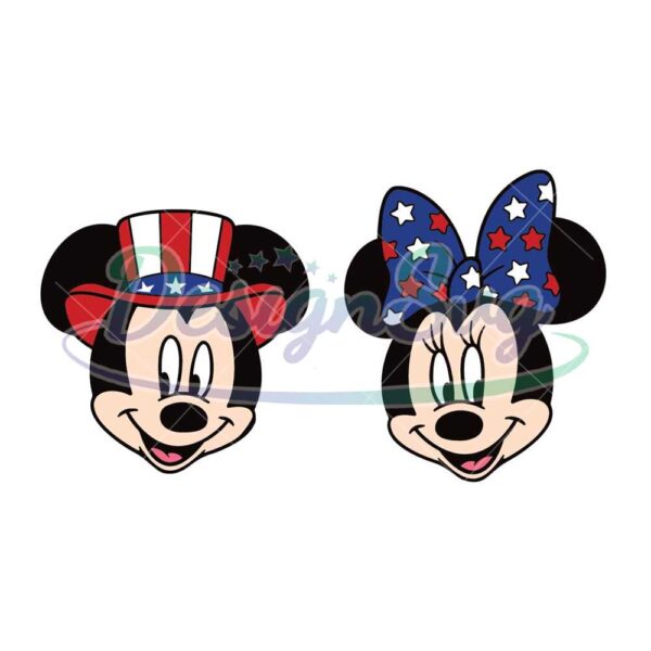 Patriotic Couple Mickey And Minnie Svg