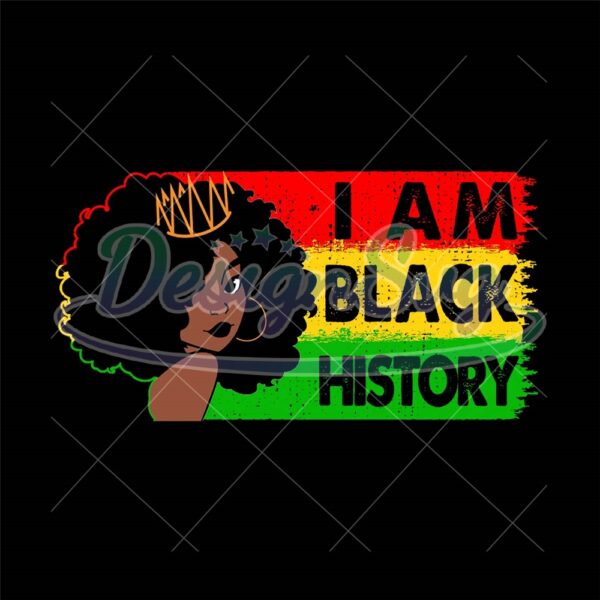 I Am Black History Black Girl Design Png