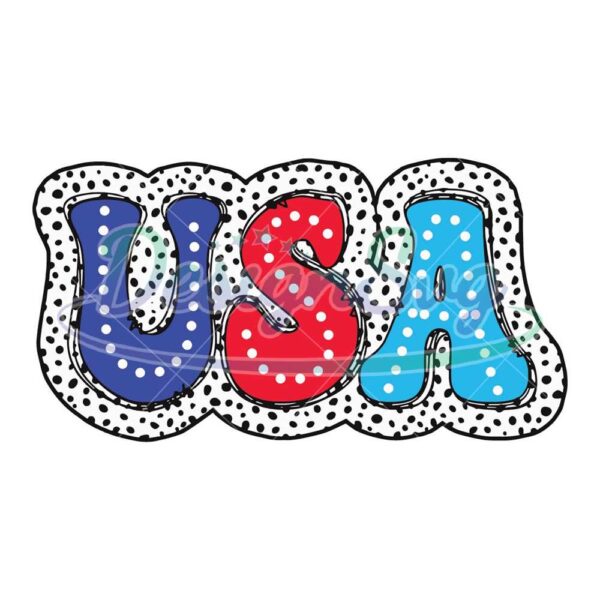 USA 4th Of July Dalmatian Dots SVG