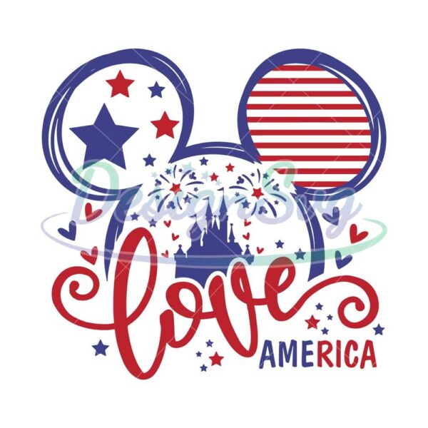 Mickey Mouse Love America SVG