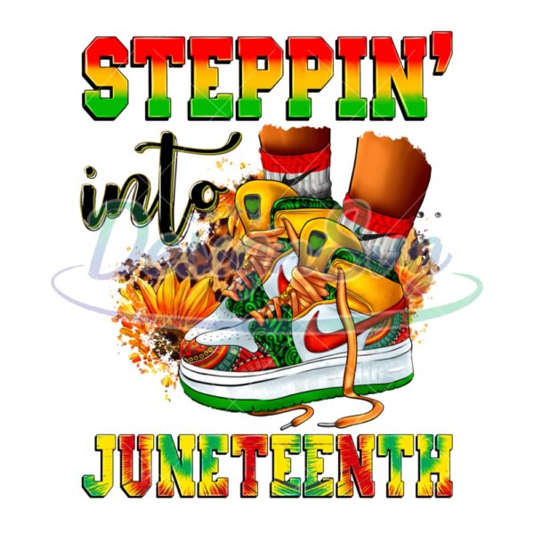 Steppin Into Juneteenth Jordan Shoes Design Png