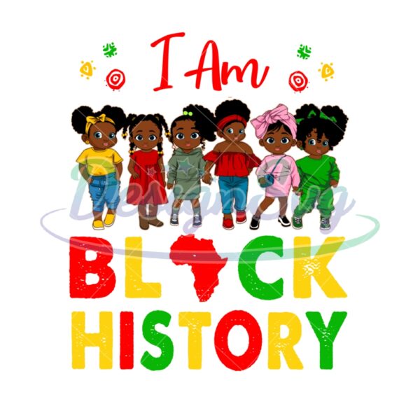 I Am Black History Black Baby Design Png