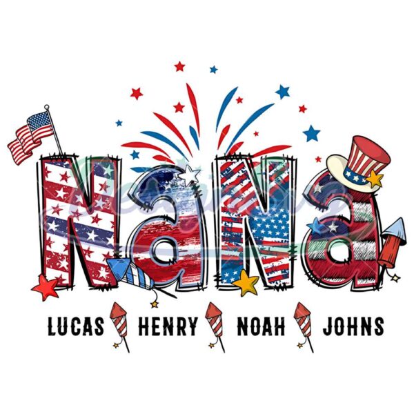Personalized Nana Custom 4th Of July Png