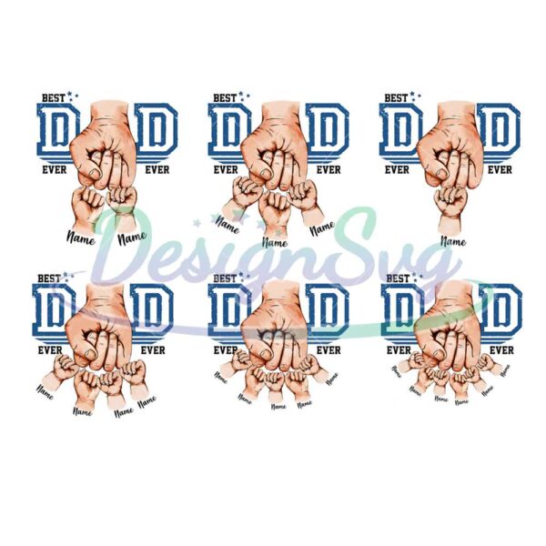 Personalized Best Dad Ever Fist Bump Set Png