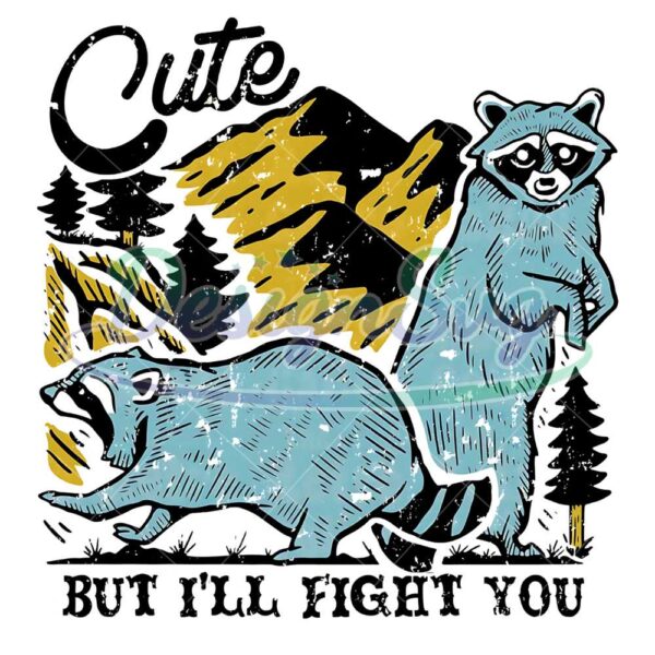 cute-but-ill-fight-you-png-retro-raccoons-png-retro-70s-style-png-retro-style-png
