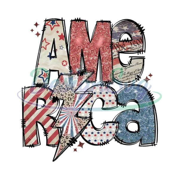 4th Of July Sparkly America Png