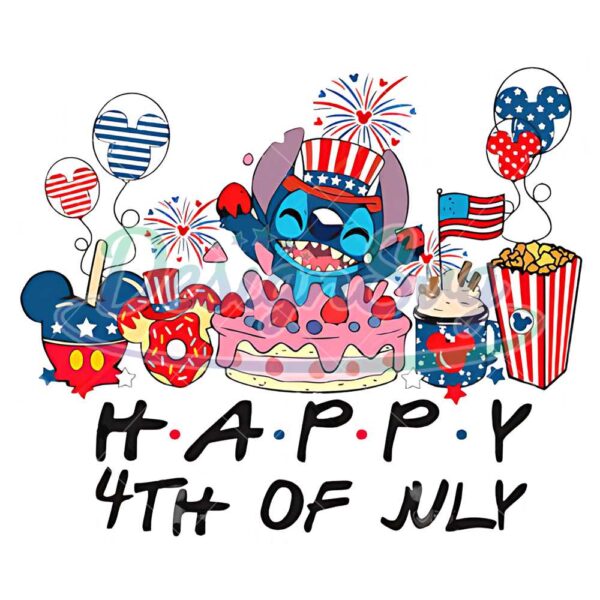Stitch Happy 4th Of July PNG