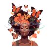 Black Girl Floral Butterfly Sublimation Png