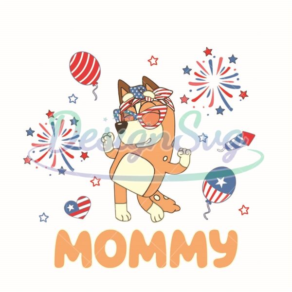 Bluey 4th Of July Mommy Sublimation Png