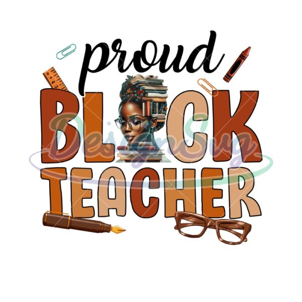 Pround Black Teacher Sublimation Png