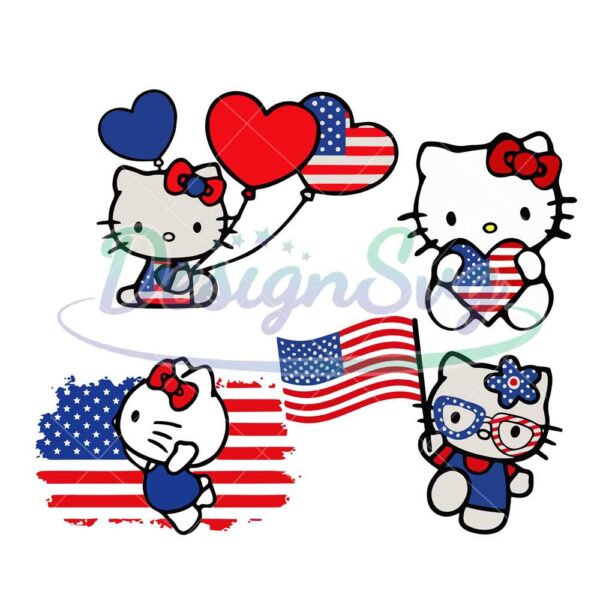 4th Of July Hello Kitty Svg