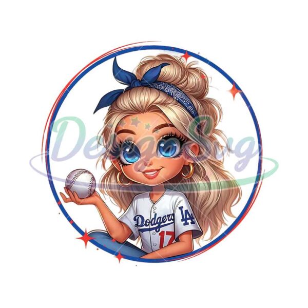 cartoon-girl-baseball-fan-dodgers-blonde-hair-blue-eyes-messy-bun-png
