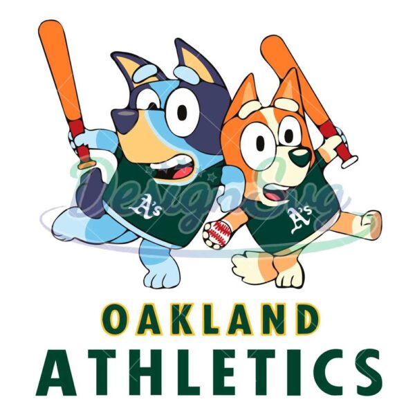 bluey-oakland-athletics-baseball-svg